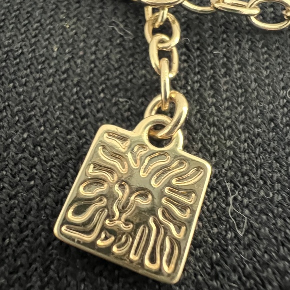 Vintage Anne Klein Gold tonę Choker  Necklace Graduated Pendant Lion Tag - Picture 11 of 14